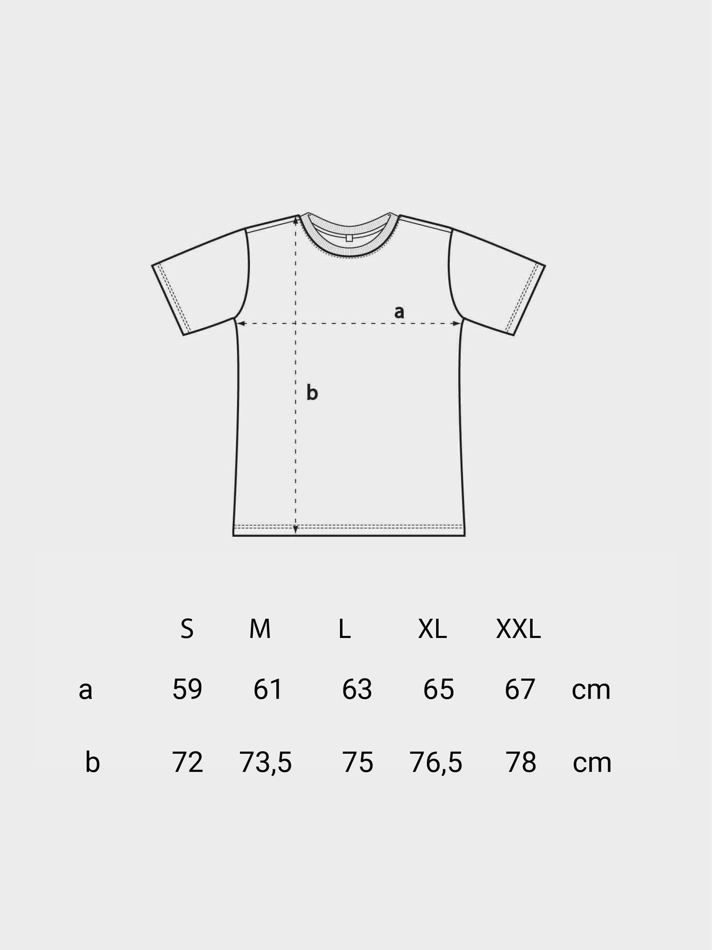 Größentabelle für das Gulf T-Shirt der Marke RVNDM