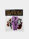 RVNDM Sticker-Pack ABYSS Edition – Fächerartige Anordnung aller enthaltenen Vinyl-Sticker.