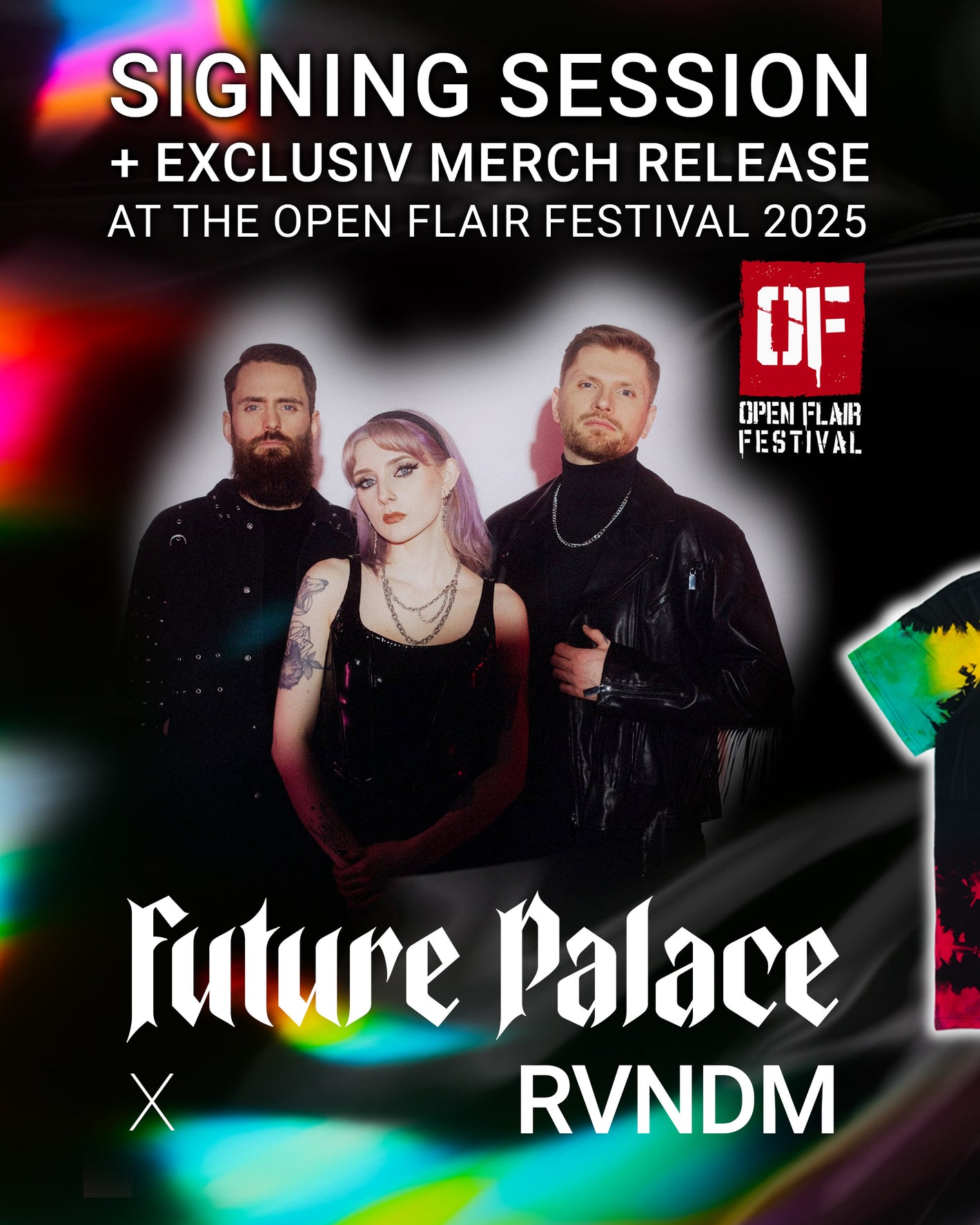 Die Future Palace Signing Session auf dem Open Flair Festival mit den handgefertigten RVNDM Shirts.
