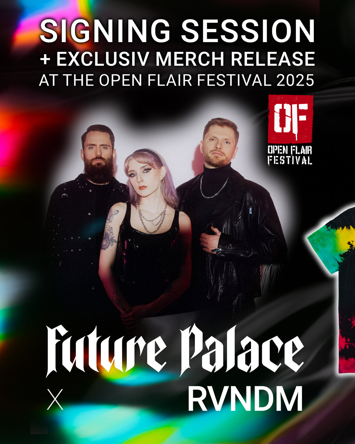 Die Future Palace Signing Session auf dem Open Flair Festival mit den handgefertigten RVNDM Shirts.